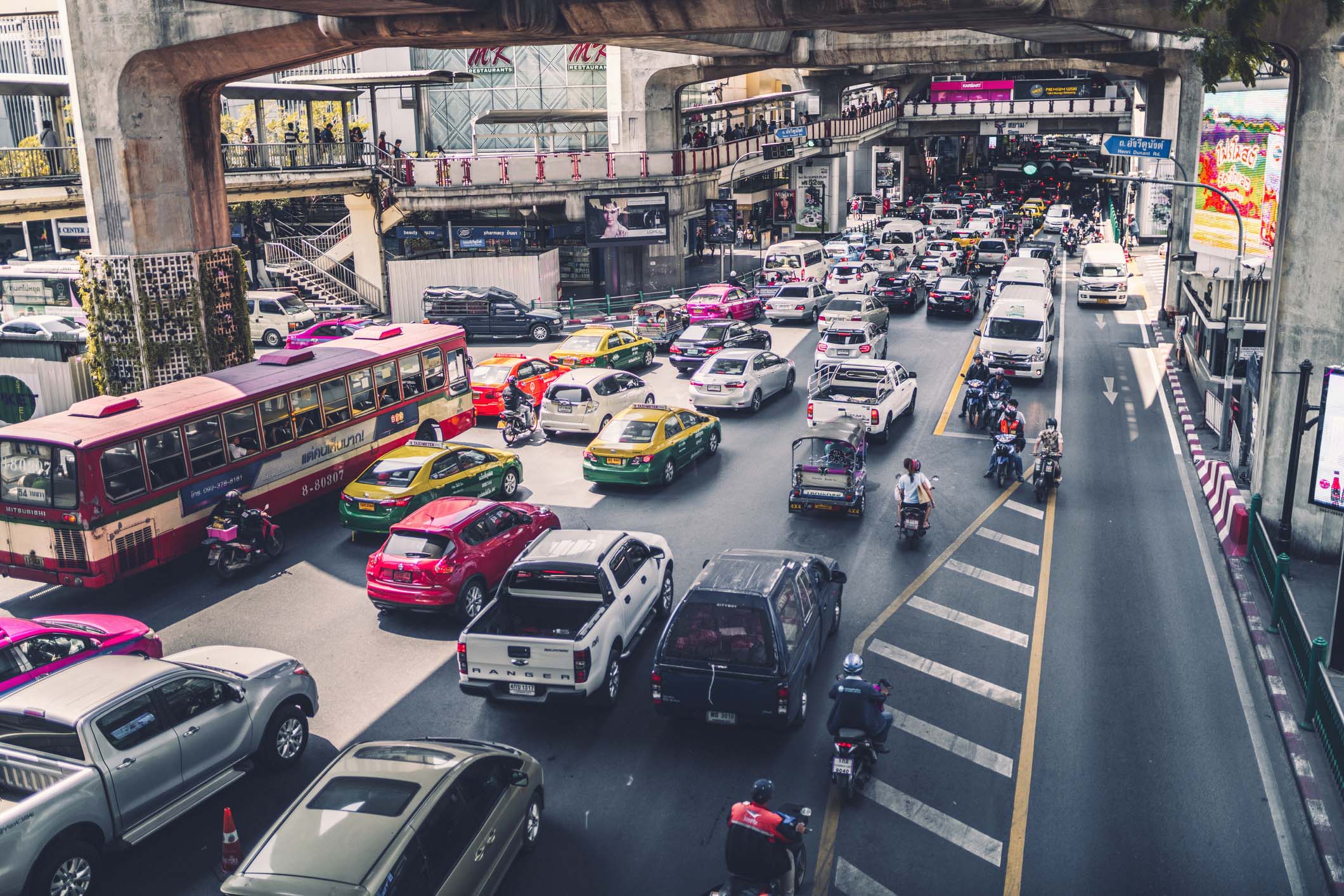 The riskiest countries to drive with heavy traffic.