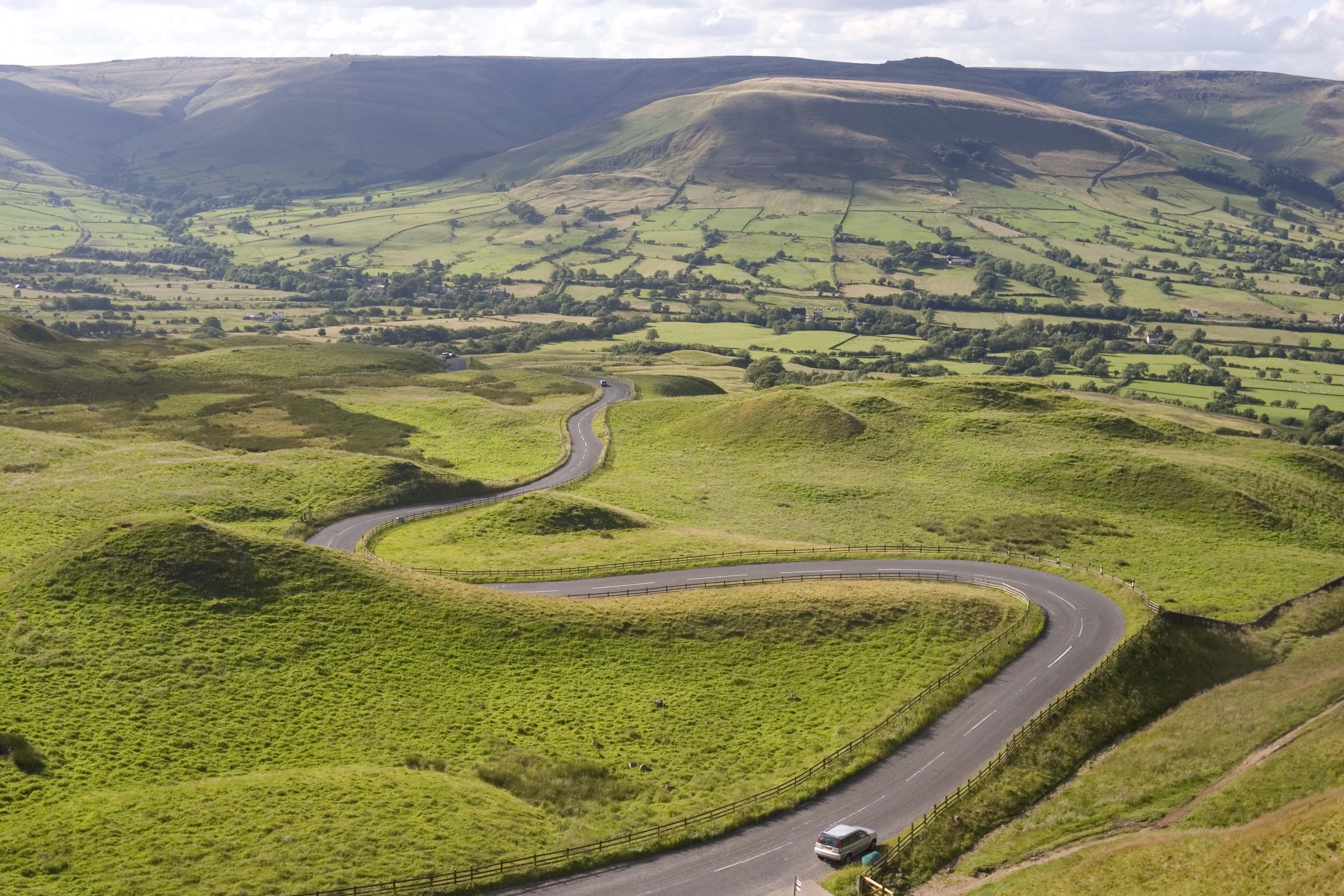 Beautiful drive on a scenic road in the contryside of England.
